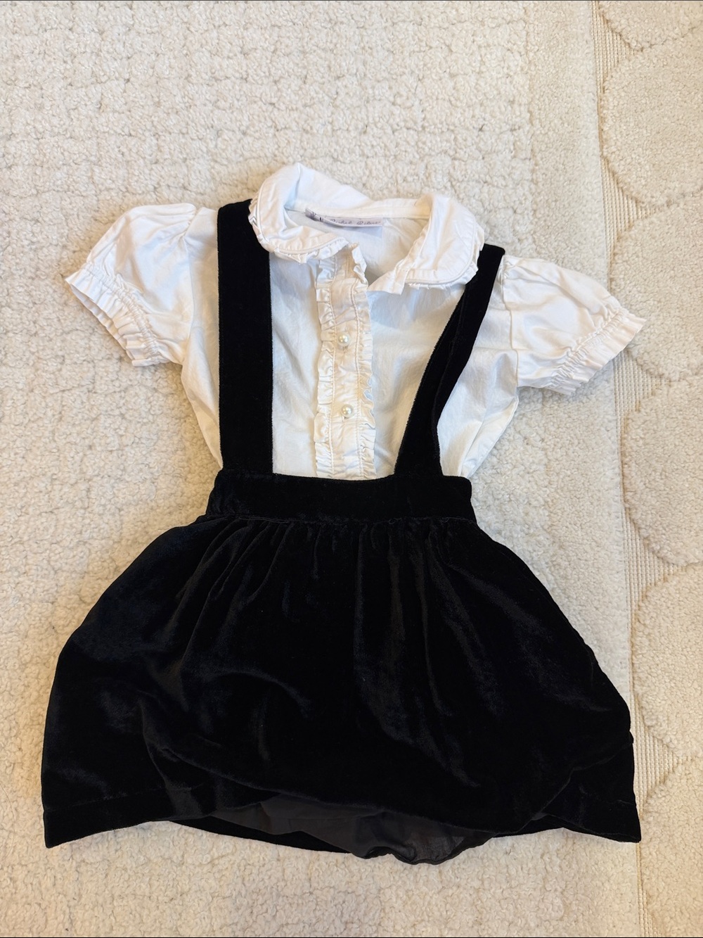 Rachel Riley Eloise Black Velvet Pinafore Dress